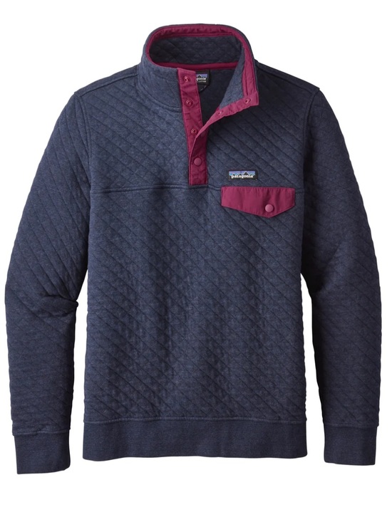 Patagonia Sweaters - Patagonia Women's Organic Cotton Quilt Snap-T Pullover Navy & Pink